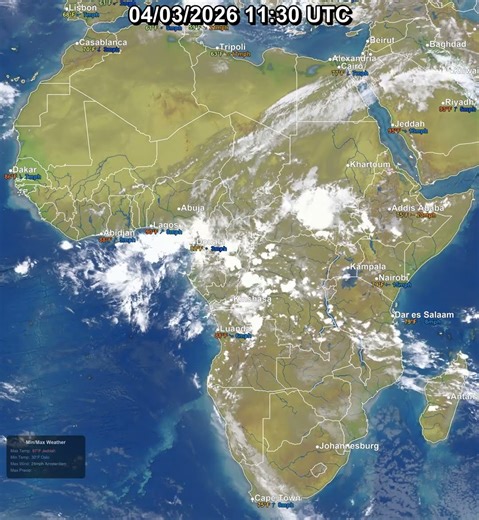 Africa 24 Hour Satellite Weather | April 03, 2026 #shorts