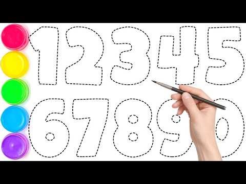 1234567890, How to Draw and Color Numbers 1 to 10 | Fun Preschool Learning Video | KS ART