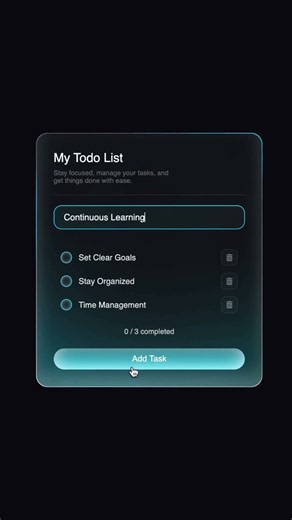 Premium Todo List UI with HTML, CSS & JavaScript