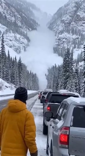 Police Footage Captures Avalanche Racing Toward Highway, Officers Forced to Retreat Wasatch Mountains — December 20, 2025 Dramatic police dashcam footage shows the moment an avalanche releases above a mountain highway, sending a wall of snow and debris rushing downhill as officers scramble to move vehicles out of the danger zone. The video captures officers parked along the roadway when cracking sounds echo from above and the slope suddenly gives way. Snow accelerates rapidly, spilling across la