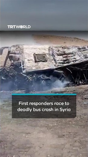 Civil defence at scene after highway crash kills 35 in Syria