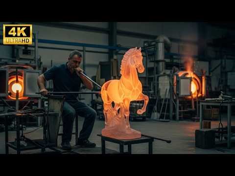 ASMR Luxury Factory! Italian Hand-Blown Crystal Glassware From Molten Crystal to Masterpiece