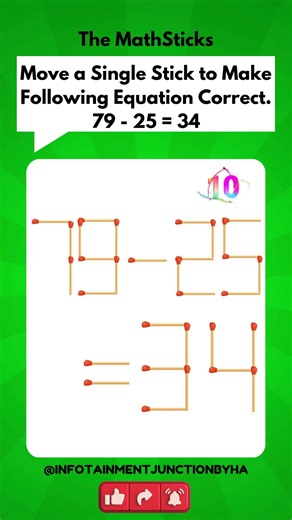 Math-Stick Challenge 96 | Matchstick Puzzle | Basic Math Puzzles With Answers | #shorts #viralshorts
