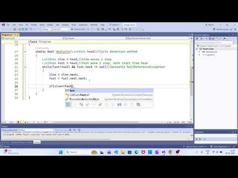 Floyd’s Cycle Detection Algorithm Explained | Pseudocode + Full Program | Line by Line | C#