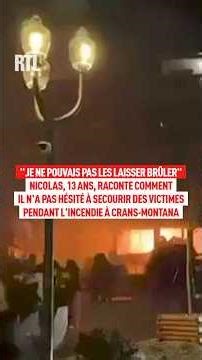 Nicolas, 13 ans, raconte comment il a secouru des victimes pendant l'incendie à Crans-Montana