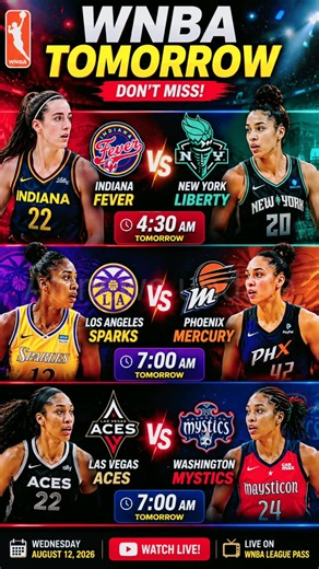 🔥 3 WNBA games tomorrow! 🏀#WNBA #WNBA2026 #Basketball