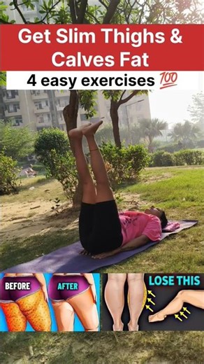 Reduce Thighs and Calves Fat just do 4 easy exercises 💯 | #fitness #trending #shorts