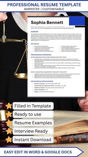 Barrister Resume Template ⚖️