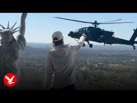 US Army helicopter does a fly-by for Trump's pal Kid Rock