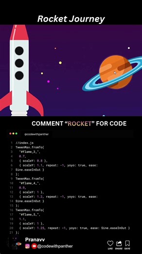 No spaceship needed… I coded a rocket journey instead 🚀✨ | #frontend #developer #design #rocket #js