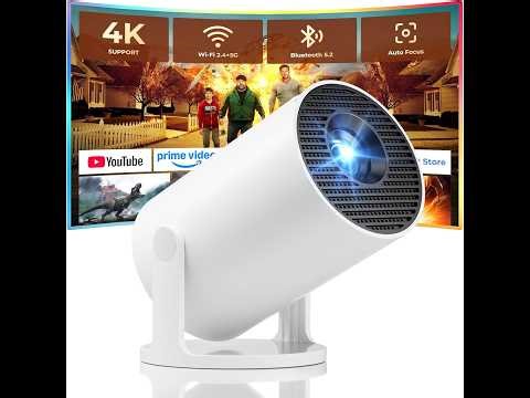 Mini Projector, Portable Projector with Wifi and Bluetooth, Built in Apps, Support 4K 1080P,