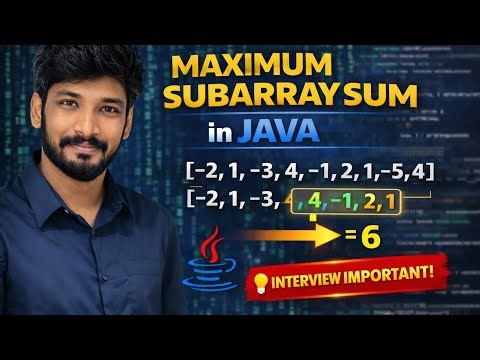 Maximum Subarray Problem Java DSA Tutorial