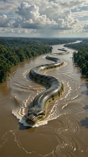 600 FT Giant Green Anaconda 😱 | World's Biggest Snake Ever? 🐍 | AI Wildlife Shorts