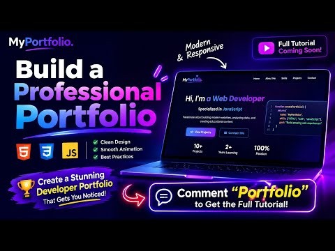 Build a Professional Portfolio Website with HTML, CSS & JavaScript!