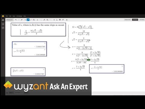 For the function f(x) = 8sqrt(x) + 1, find the value of c between 2 and 5, so tangent at (c, f(c))..