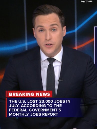 BREAKING: The U.S. economy unexpectedly lost jobs in July, demonstrating a wobbly labor market as shoppers continued to withstand a surge of inflation set off by the Iran war. The U.S. lost 23,000 jobs in July, according to the federal government's monthly jobs report, which marked a decline from 57,000 jobs added in June. #jobs #economy #inflation #news #abcnews