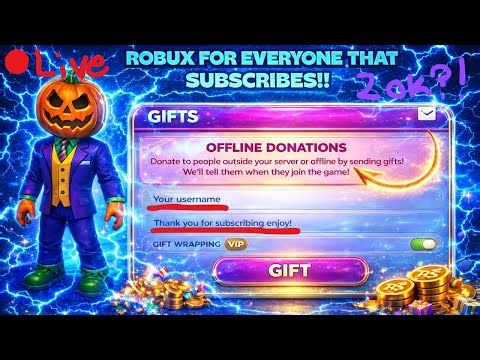 250 ROBUX GIVEAWAY! 🔴Pls Donate Live Now🔴!! Giving Robux To Viewers!!