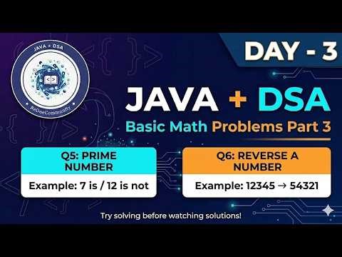 Java using DSA – Day 3 Check for Prime Number & Reverse a Number