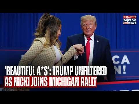 Trump Praises Nicki Minaj's 'Beatiful A*s'| "Hard To Miss" Compliment In Michigan| UNFILTERED SPEECH