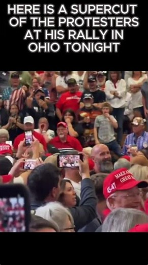 Protesters just interrupted Trump’s Ohio rally chanting “Trump went on the Jeffrey Epstein plane.”