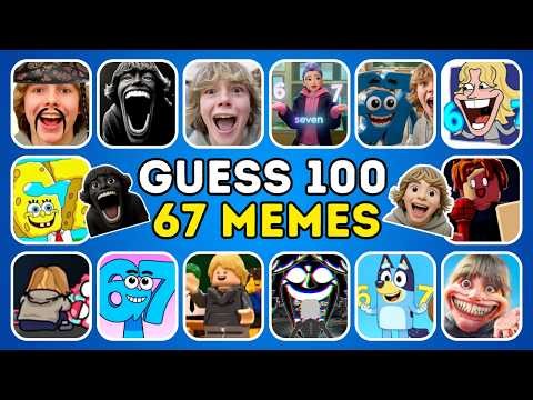 Guess 100 67 Memes by their Voices and Meme Songs | Meme Quiz 2026