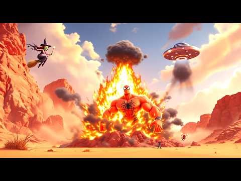 😱 WITCH MAGIC & UFO ATTACK! 🔥 Muscle Spiderwoman Resurrection | Funny Superhero Cartoon