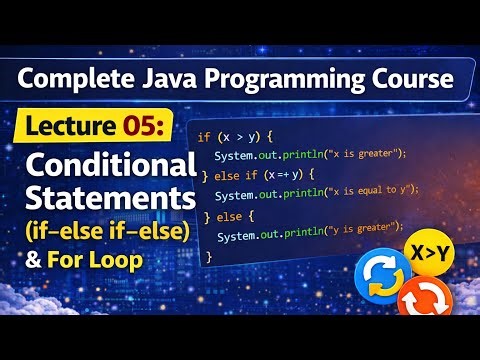 Lec-05 | Complete Java Programming Course for Beginners | Full Java Course Tutorial | Core Java