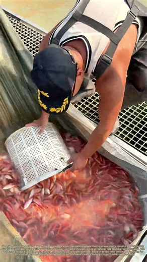 Scooping the Catch: How Workers Transfer Shrimp from Net to Basket