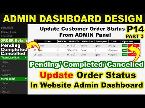 How to change and update product order status from admin dashboard, How to edit a record in PHP