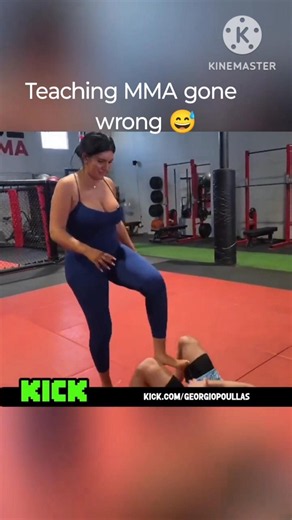 Teaching MMA gone wrong 😅#shorts #georgiopoullas #mma #jeanemarie #ufc #live #georgia