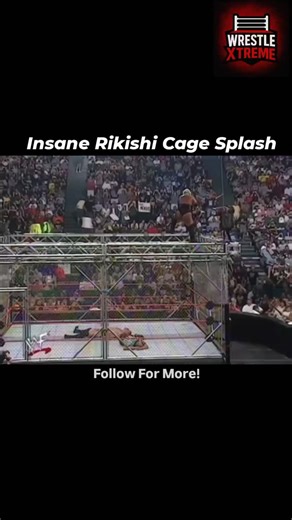 Wrestle Xtream on Instagram: "The post shares a clip from WWF Fully Loaded 2000, capturing Rikishi's daring Banzai Splash from the top of a steel cage onto Val Venis in their Intercontinental Championship cage match, where Venis retained the title despite the high-impact manoeuvre. Weighing over 400 pounds, Rikishi's 20-foot dive highlights the raw athleticism and injury risks of the Attitude Era, with Venis later recalling in interviews that the landing compressed his spine but was mitigated by