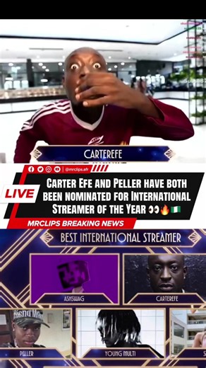 Carter Efe and Peller nominated for International Streamer of the Year