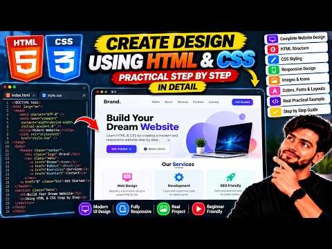 Create a Website Design Using HTML & CSS | Step-by-Step Practical Project for Beginners