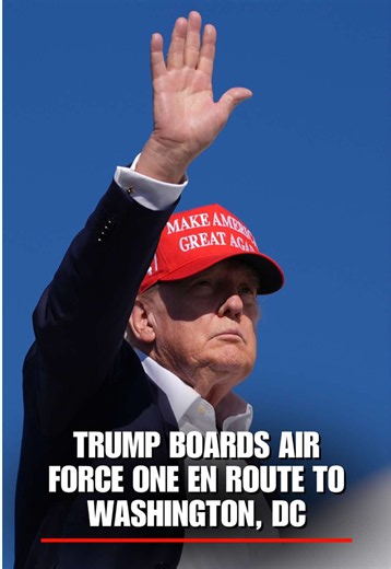 NEW: President Trump raises his fist and waves from the top of the Air Force One steps as he departs New Jersey for Washington. The president is heading to Joint Base Andrews after spending time at his Bedminster property.