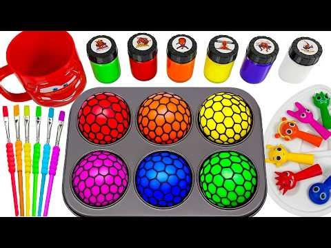 Oddly Satisfying 🌈 DIY How To Make Crazy Super Eggs Spongebob Squarepants | ASMR Slime