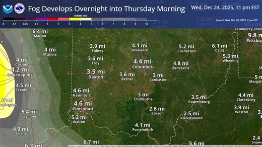 The next system moving in will bring chances for showers overnight. Areas of fog developing during the early morning hours may limit visibility in your area to start the day. | US National Weather Service Wilmington OH