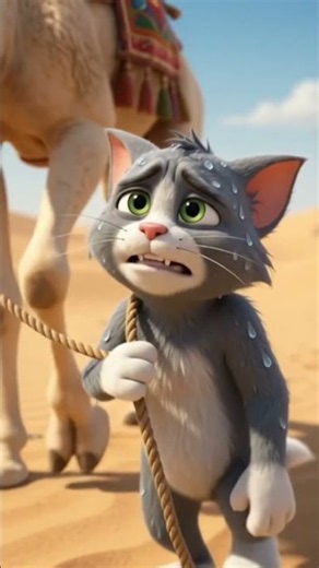 Jerry on the camel and Tom walking in the desert | Tom & Jerry | #tomandjerry #shorts
