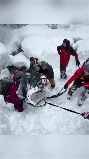 A group navigates a snowy landscape on snowmobiles, facing a creek crossing challenge and a near mishap, before working together to recover a stuck snowmobile and resuming their ride. 📸: Muskoka Freerider #snowmobile #friends #sledding #lifestyle #OMG #reels #Amazing | Snowmobile