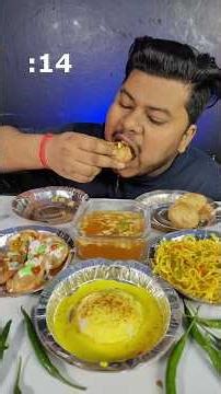 Eating Golgappa Dahipuri Spicy Maggi Noodles In 100 Seconds | Panipuri | Fast Food Eating #shorts