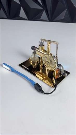Stirling Engine Powered by Thermal Energy.