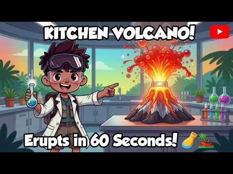 Real Erupting Volcano in Your Kitchen 🌋 | Easy Baking Soda Vinegar Experiment for Kids