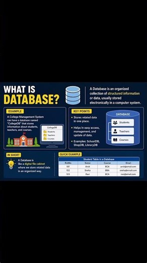 SQL Basics for Beginners | Table, Row, Column Explained | Janani eLearning #sqlbasic #shortsfeed
