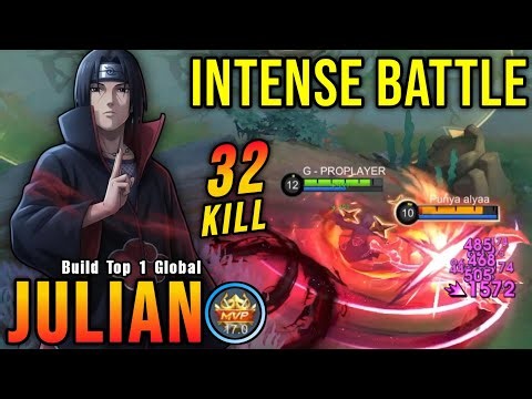Julian 32 Kills + MANIAC!! Super Intense Battle!! - Build Top 1 Global Julian ~ MLBB