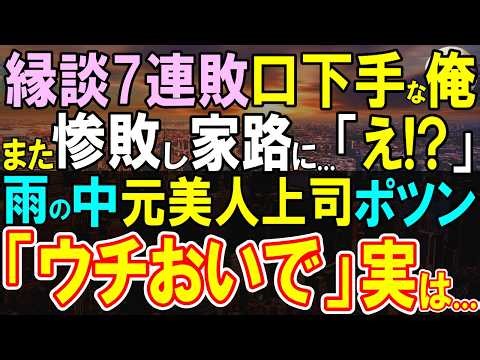 【感動】お見合い7連敗の俺。8回目も惨敗し帰る途中、尊敬してた元美人上司が公園で涙を流していた。俺の家に連れ帰ると…【いい話・朗読】