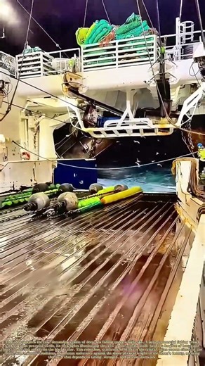 Storm-Wrought Harvest: Hauling Nets in a Heaving Sea