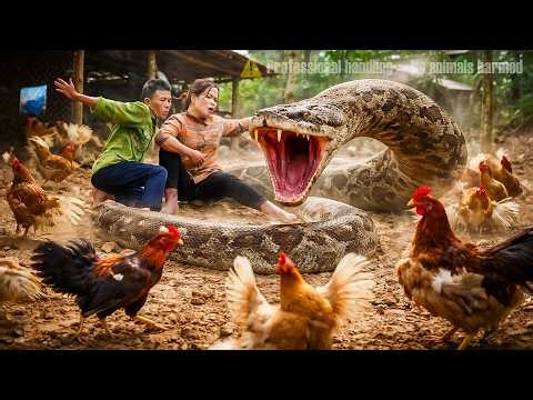 72 Hours Survival 🐍 Giant Python Attacks Girl in Chicken Coop – Shocking Ending!