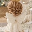 Crochet Angel Doll Pattern, Golden Halo, Amigurumi PDF, 10 Inch Standing Décor