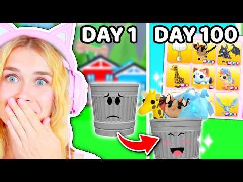 I Spent 100 Days As A Trashcan In Adopt Me