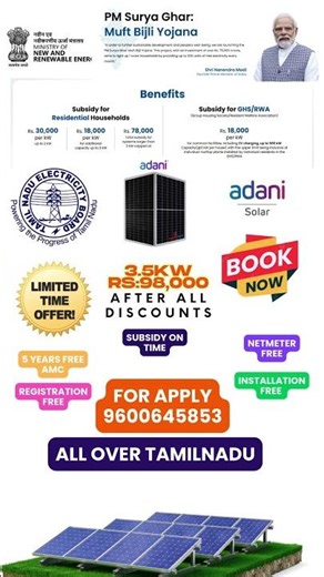 சோலார் பேனல்களுக்கு மிகக் குறைந்த விலை- அரசாங்க மானியங்களுடன்