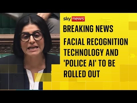 Facial recognition technology and 'police AI' to be rolled out, home secretary announces
